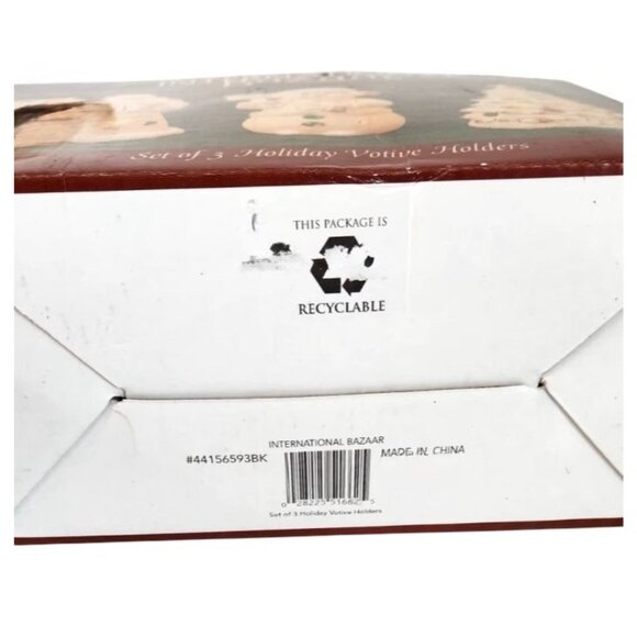 Set Of 3 International Bazaar Holiday Votive Candle Holders - Picture 5 of 6